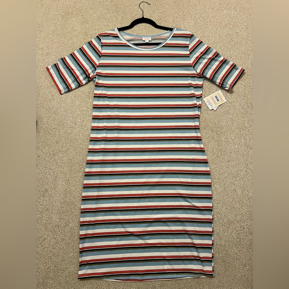 LuLaRoe Multicolor Striped Midi Dress
